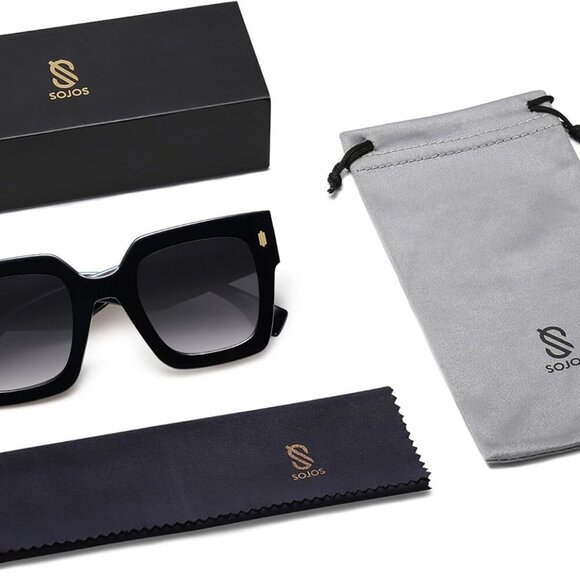 Vintage Oversized Square Sunglasses for Women,Retro Womens Luxury Big Large Sun - Picture 6 of 6